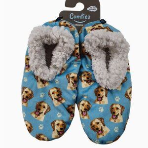 Comfies Yellow Labrador Slippers - Sherpa Lined bootie style slippers NWT